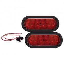 Optronics LED 6" Oval Trailer Lights With Plugs And Grommets 2pk